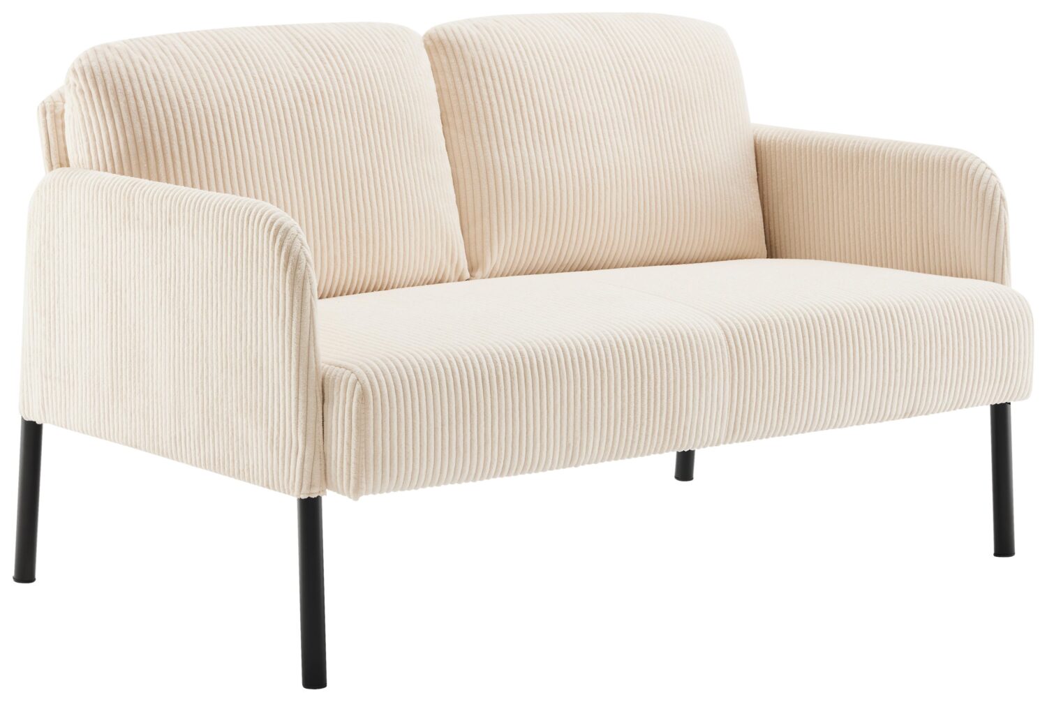 2-Sitzer-Sofa Miami Beige/Schwarz Holz, Metall, Textil Based Wohnzimmermöbel Beige