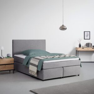 Wohnli Möbelsuche - Boxbett Florinda ca. 140x200 cm Grau mit Topper