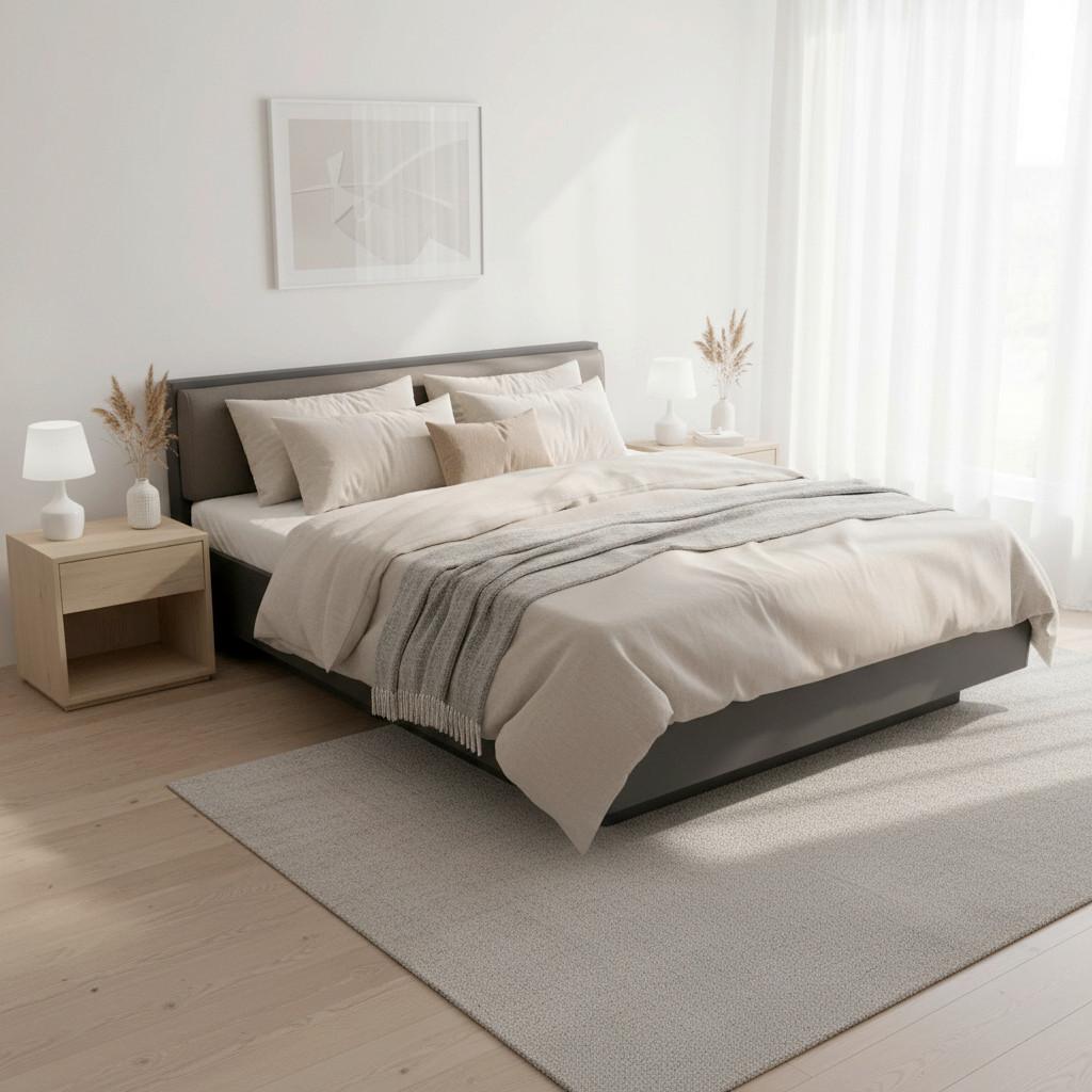 wohnli-moebel-suche-002330001503 Wohnli Möbelsuche - Bett Mariello Anthrazit /Hellbraun ca.180x200 cm