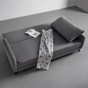 Schlafsofa Oliver Grau Webstoff Holz, Textil Bessagi Home Wohnzimmermöbel Grau