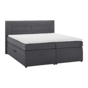 Boxspringbett Maja ca. 180x200 cm Grau mit Topper Holz, Textil Bessagi Home Möbel > Betten > Doppelbetten Grau
