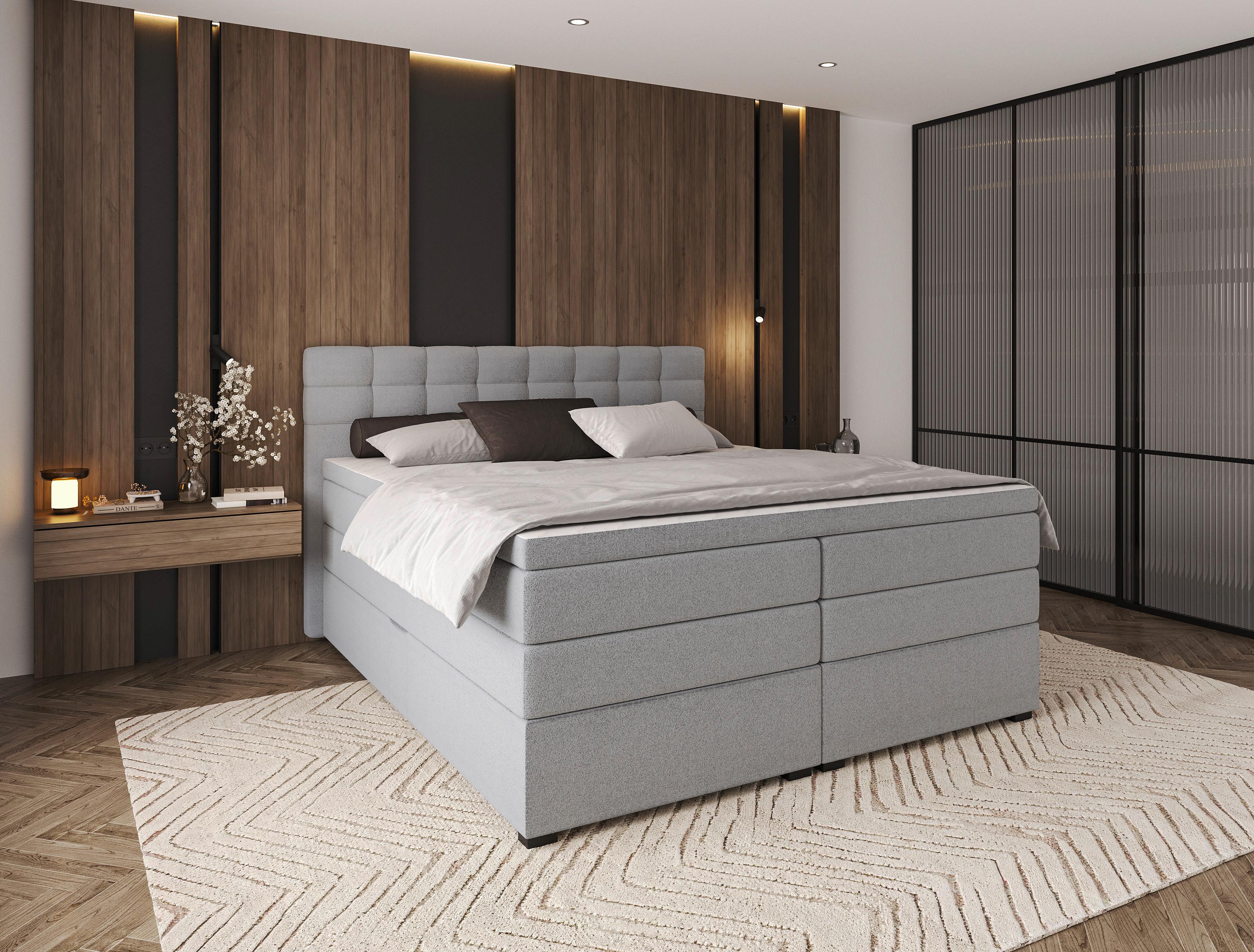 Boxspringbett Fano Grau ca. 200x200cm Textil Mömax Möbel > Betten > Boxspringbetten Grau