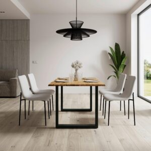 wohnli-moebel-suche-002331003501-1 Esstisch Filo Akaziefarben Echtholz ca. 160/90/76 cm Holz, Metall Bessagi Home Möbel > Tische > Esstische > Esstische Holz Braun