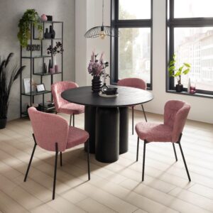 Esstisch Paris Schwarz MDF mit Gipsputz Finish Holzwerkstoff Mömax Möbel > Tische > Esstische > Esstische rund Schwarz