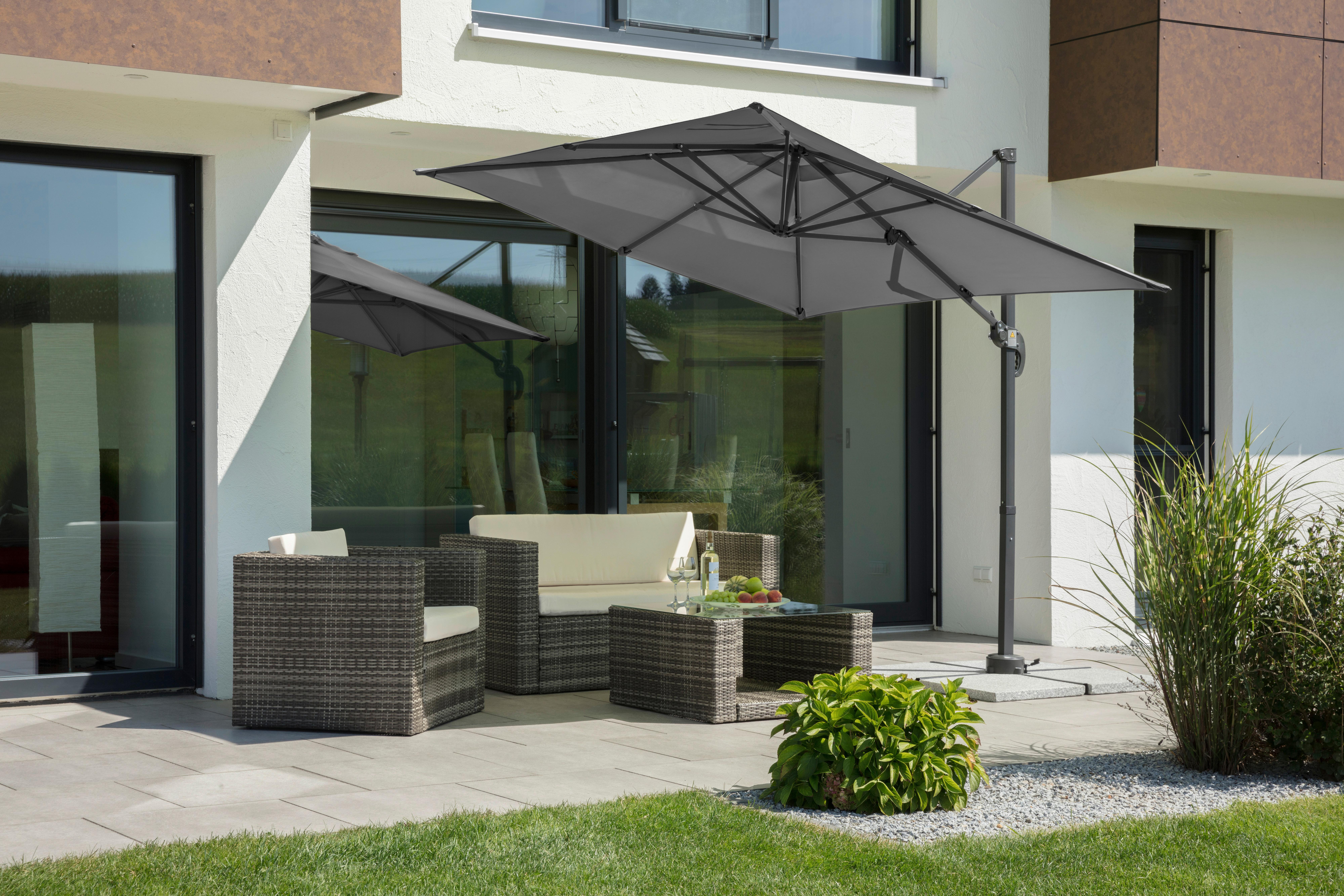 Ampelschirm Rhodos Junior ca.230x239x300cm Anthrazit Metall Schneider Garten & Outdoor > Sonnen- & Sichtschutz > Sonnen- & Ampelschirme Anthrazit