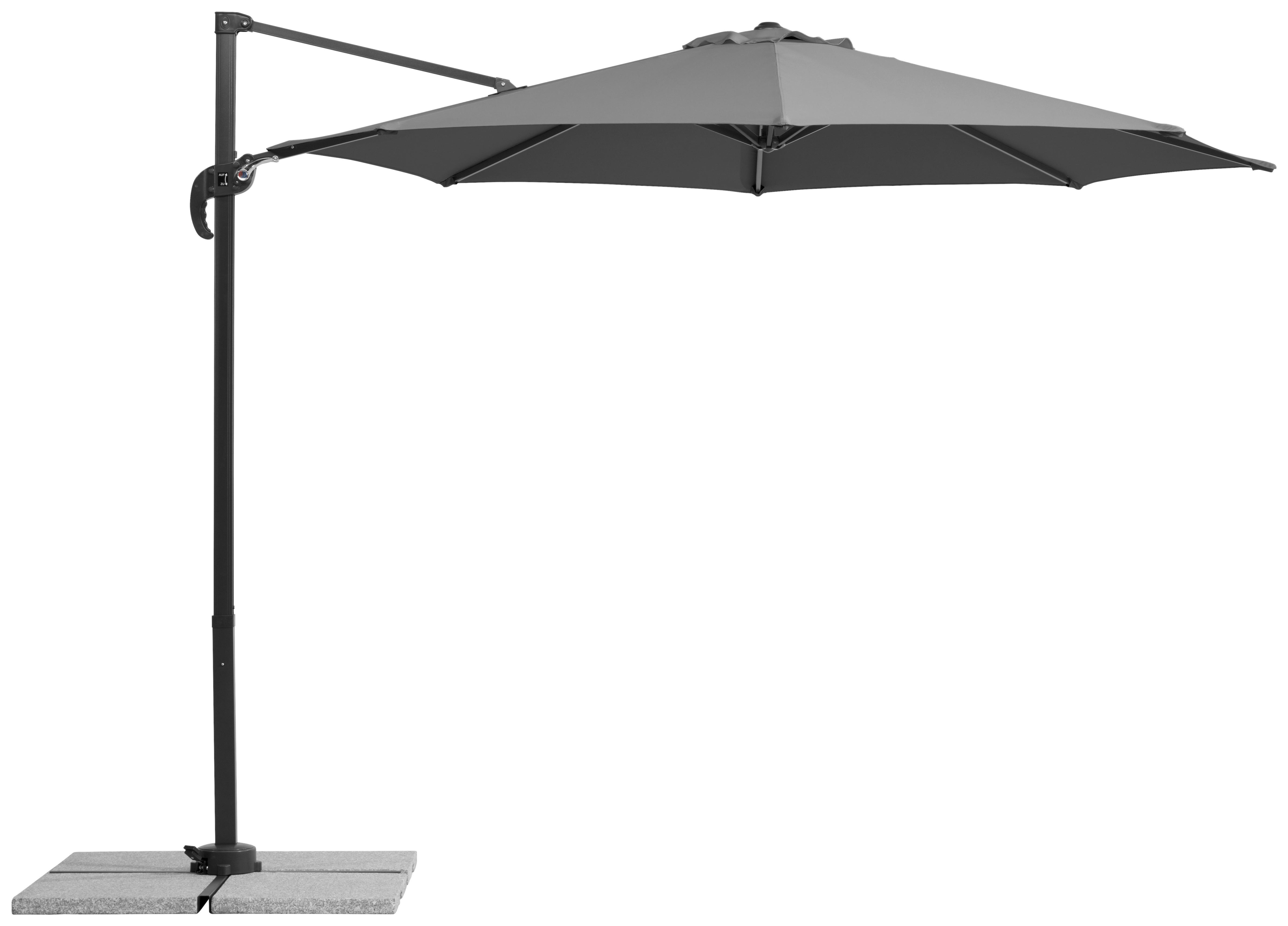 Wohnli Möbelsuche - Ampelschirm Rhodos ca. 352x244 x300 cm Anthrazit