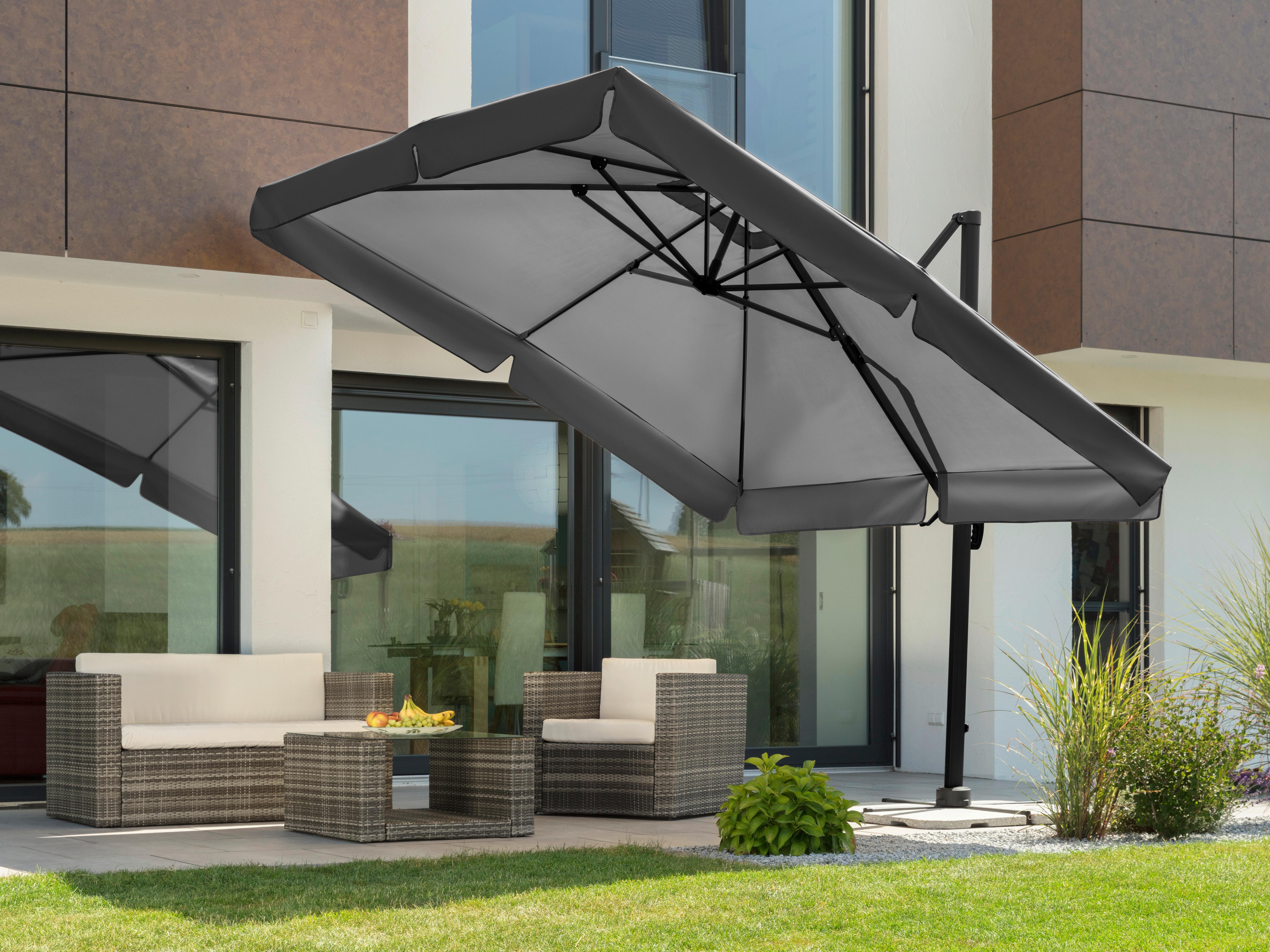 Ampelschirm Rhodos ca. 359x273 x300 cm Anthrazit Metall Schneider Garten & Outdoor > Sonnen- & Sichtschutz > Sonnen- & Ampelschirme Anthrazit