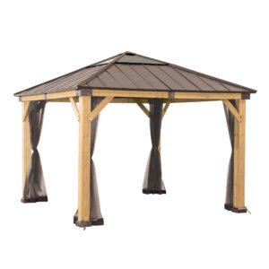 Pavillon-Seitenteil Gazbeo Netz ca. 310x220 cm Textil Modante Garten & Outdoor Braun