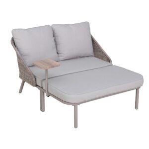 wohnli-moebel-suche-002395000901 Wohnli Möbelsuche - Doppelliege Tagesbett Porto Grau/Naturfarben