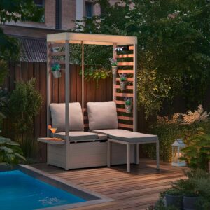 wohnli-moebel-suche-002395000902-1 Loungegarnitur Gartensofa Faro Grau/Beige Metall, Textil Modante Garten & Outdoor > Loungemöbel > Loungegarnituren Grau