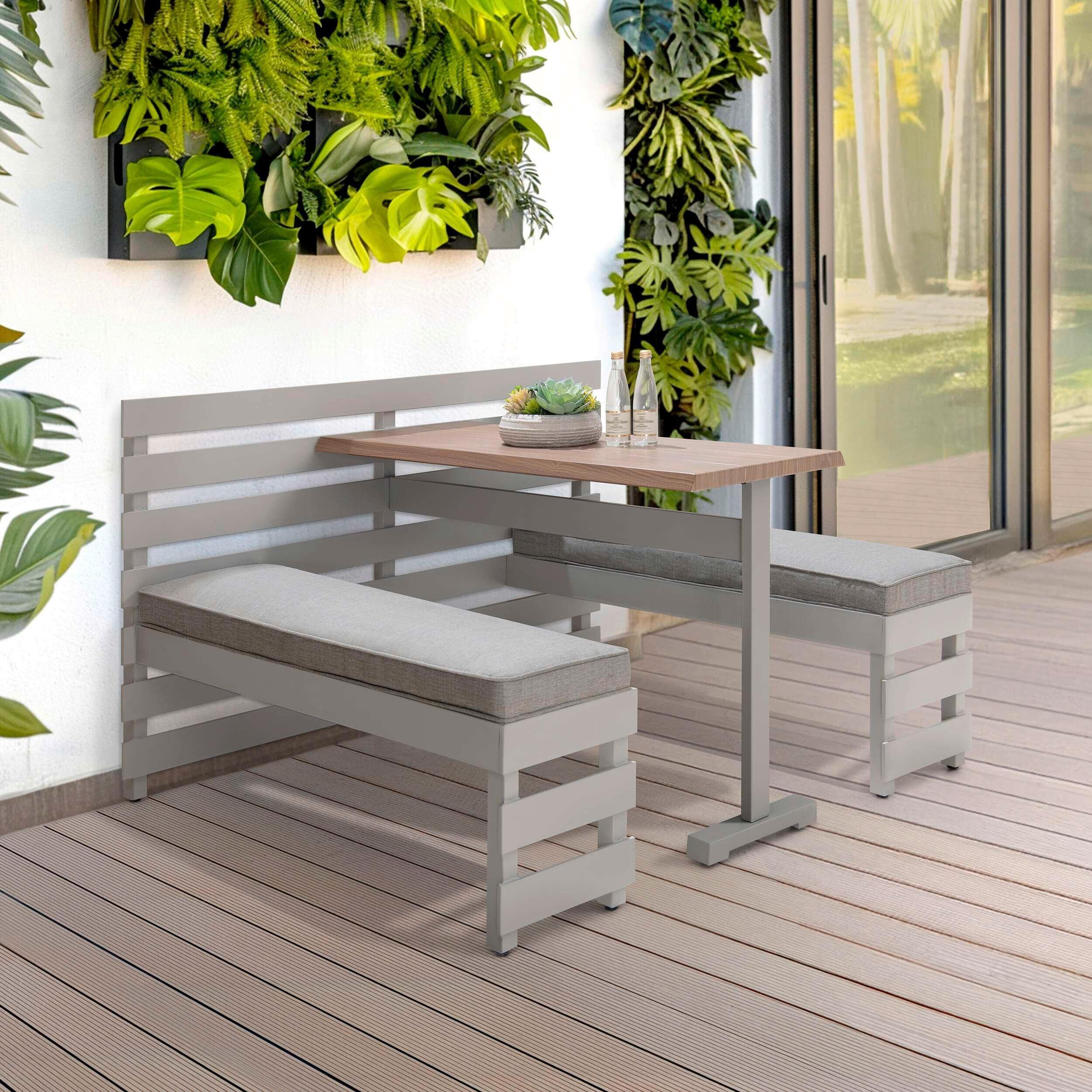 Wohnli Möbelsuche - Gartenset Lagos Grau/Beige