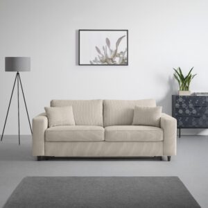 Schlafsofa Agneta Taupe Textil Premium Living Wohnzimmermöbel Taupe