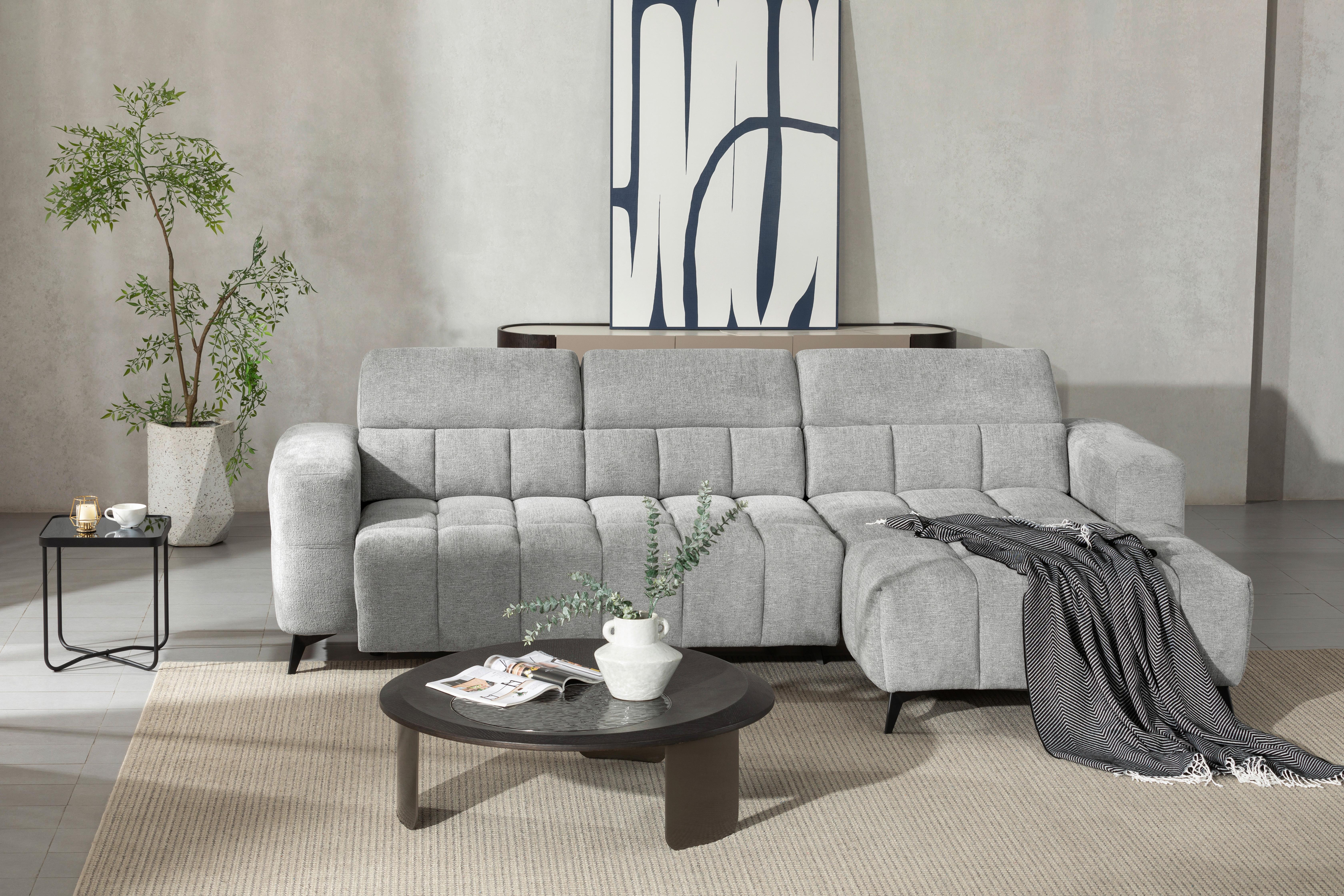 Wohnlandschaft Melbourne Grau Holz, Metall, Textil Based Möbel > Sofas & Couches > Wohnlandschaften > Ecksofas > XXL Ecksofas Grau