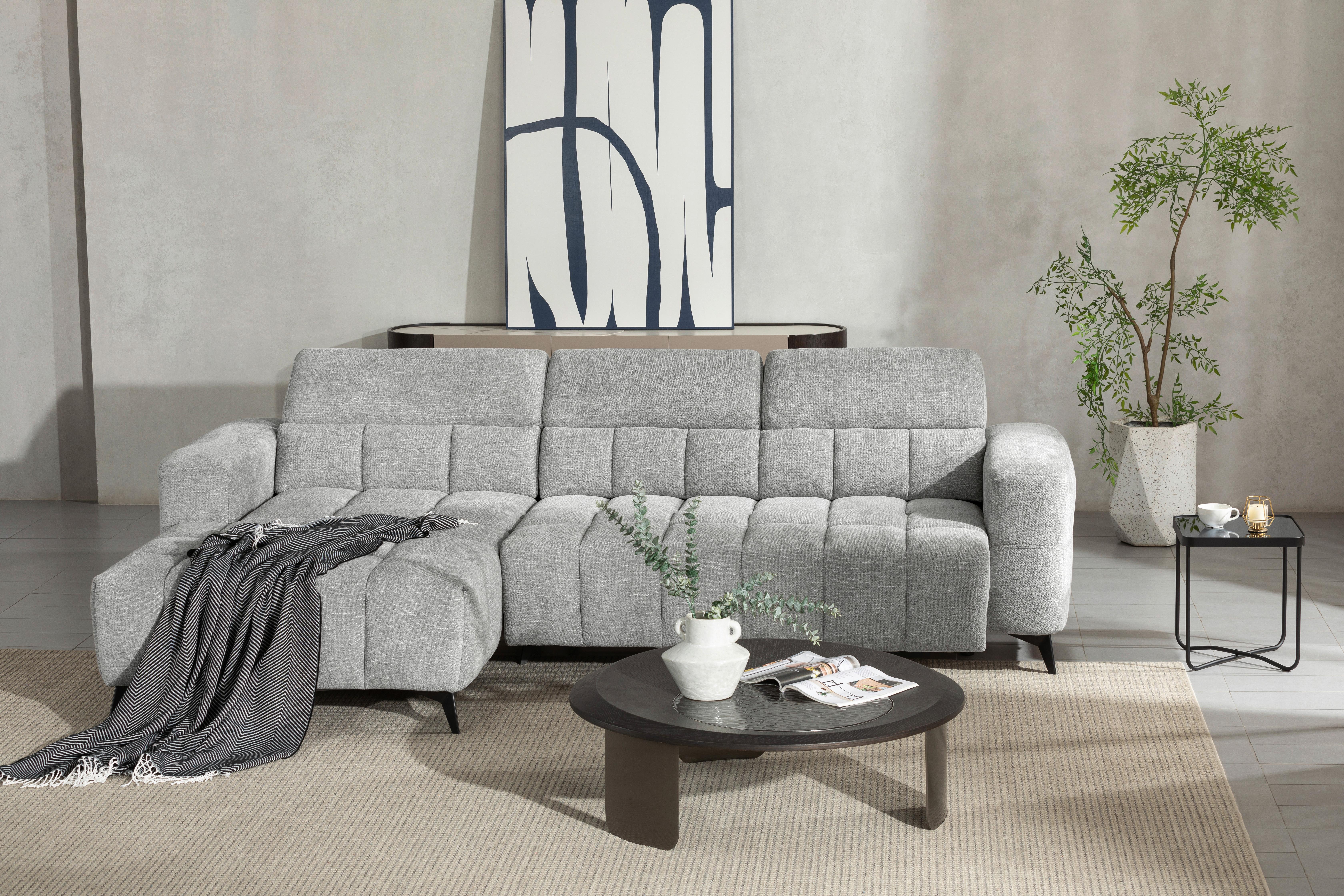 Wohnlandschaft Melbourne Grau Holz, Metall, Textil Mömax Möbel > Sofas & Couches > Wohnlandschaften > Ecksofas > XXL Ecksofas Grau