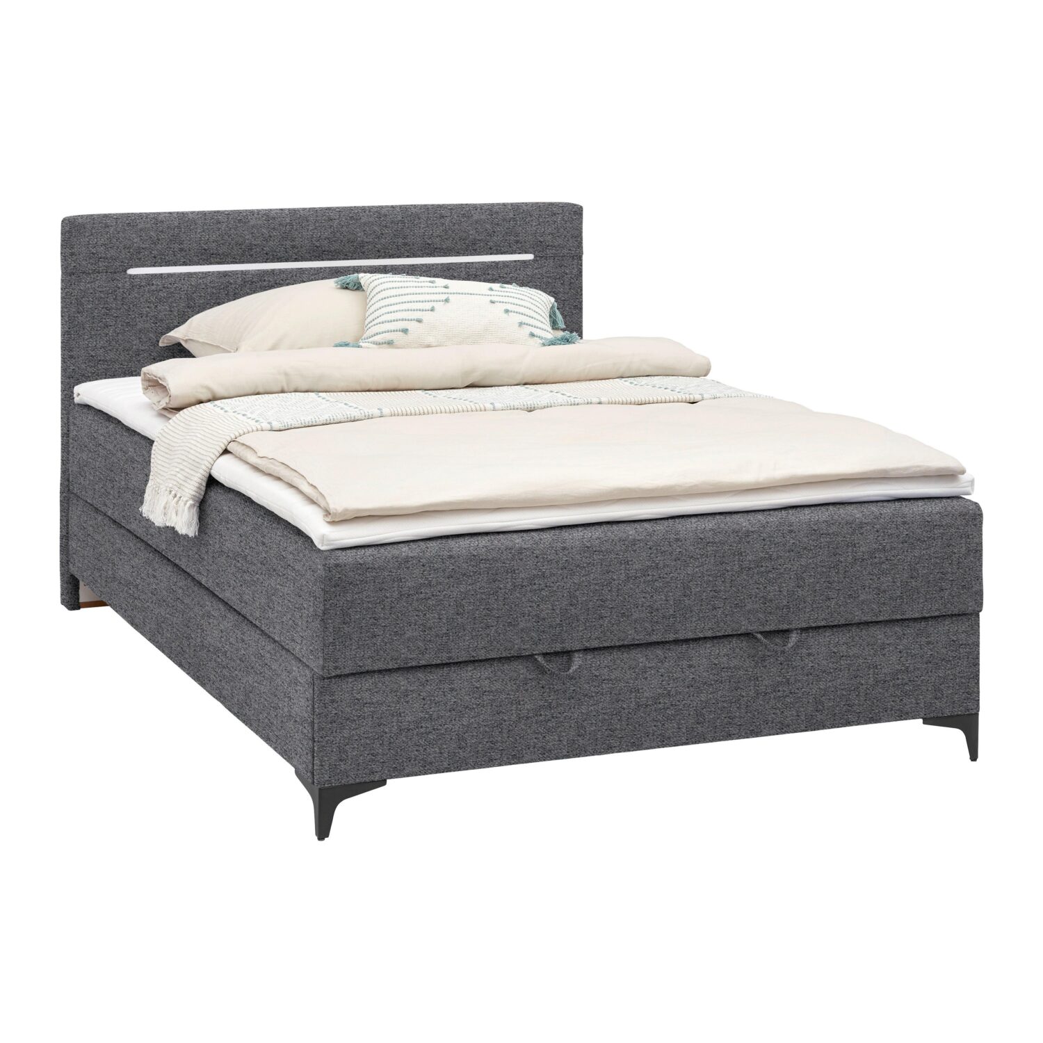 Wohnli Möbelsuche - Boxbett Jerry in Grau ca. 100x200cm