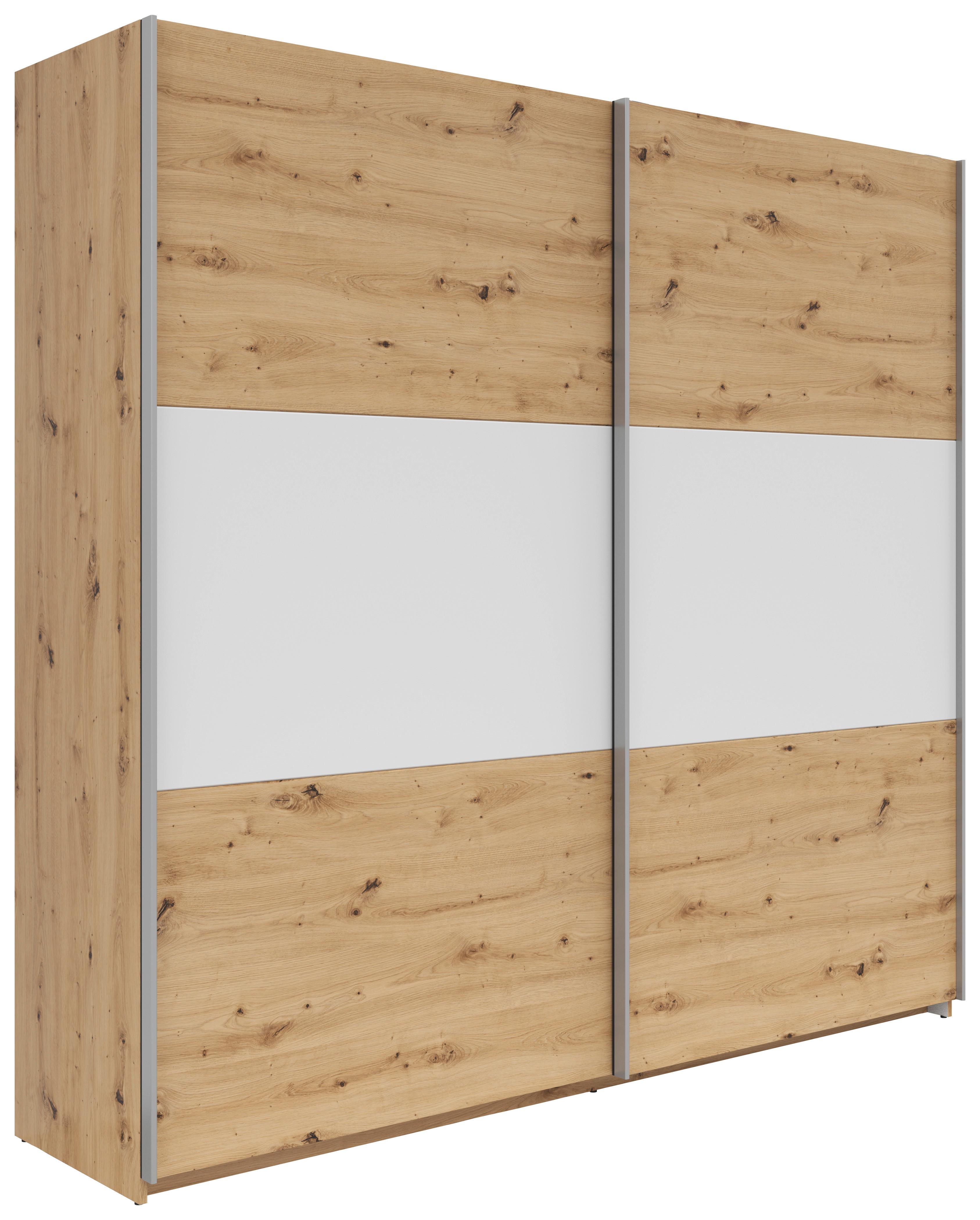 wohnli-moebel-suche-002427012106 Wohnli Möbelsuche - Schwebetürenschrank Saturn in Eiche Artisan/Weiß