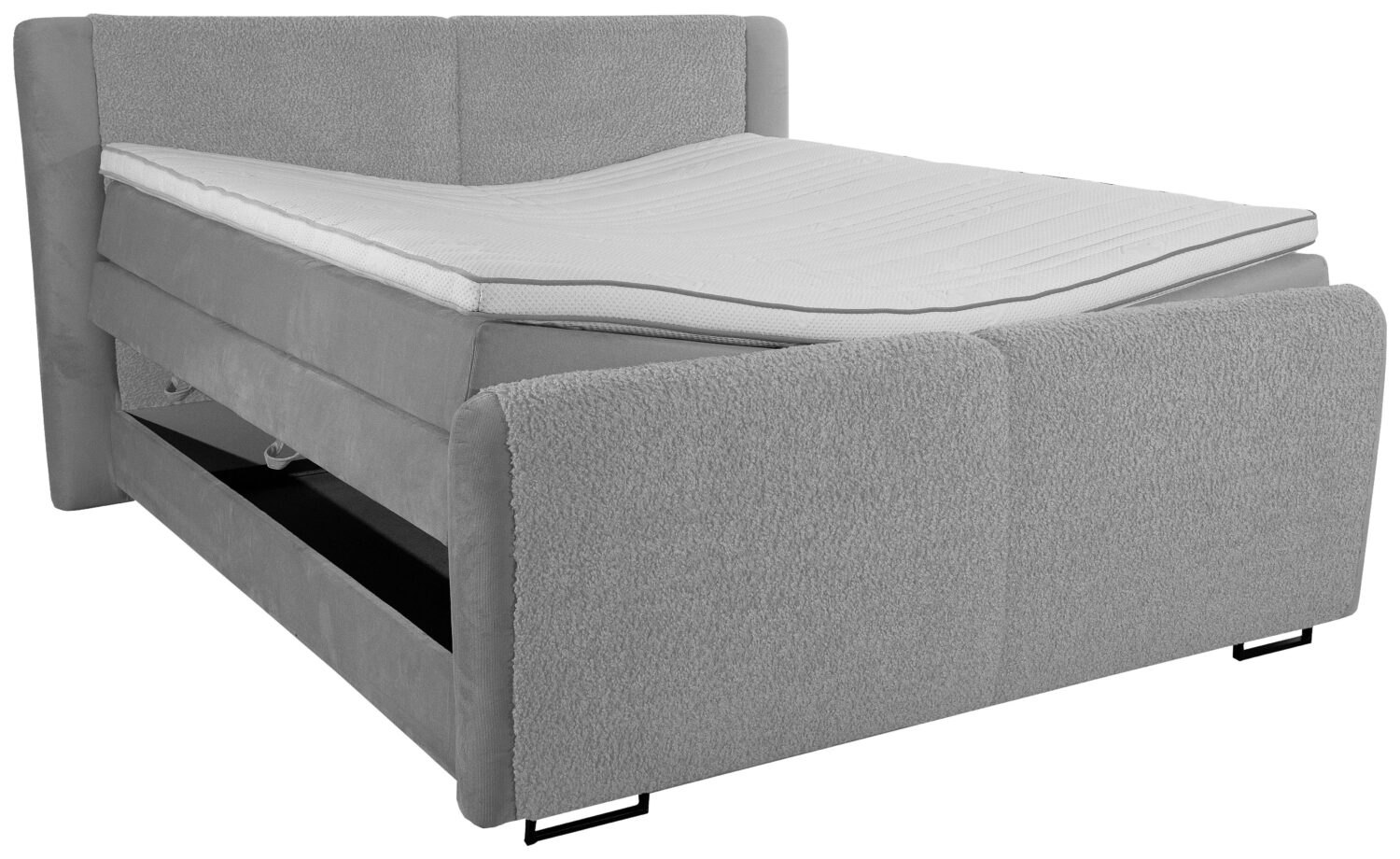 Boxspringbett Rona ca. 180x200 cm Grau Textil MID.YOU Möbel > Betten > Doppelbetten Grau