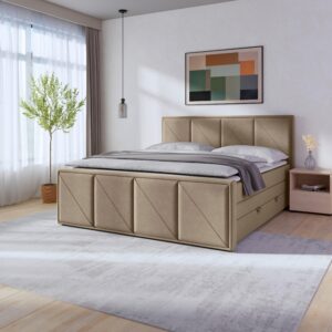 Boxspringbett Oslo ca. 180x200 cm Beige Holz, Metall, Kunststoff, Textil MID.YOU Möbel > Betten > Doppelbetten Beige
