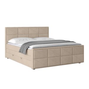 Boxspringbett Helsinki ca. 180x200 cm Beige Holz, Metall, Kunststoff, Textil MID.YOU Möbel > Betten > Doppelbetten Beige