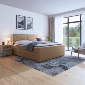 wohnli-moebel-suche-002427022404-1 Boxspringbett Lima ca. 140x200 cm Naturfarben Holz, Metall, Kunststoff, Textil MID.YOU Möbel > Betten > Boxspringbetten Braun