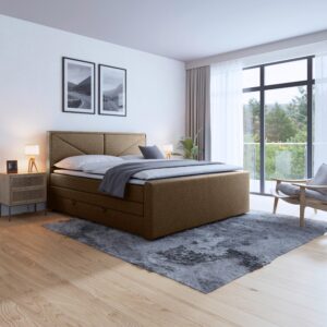 Boxspringbett Lima ca. 180x200 cm Beige Holz, Metall, Kunststoff, Textil MID.YOU Möbel > Betten > Doppelbetten Beige