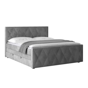 Boxspringbett Porto ca. 180x200 cm Hellgrau Metall, Kunststoff, Textil, Karton, Holzwerkstoff Livetastic Möbel > Betten > Doppelbetten Grau