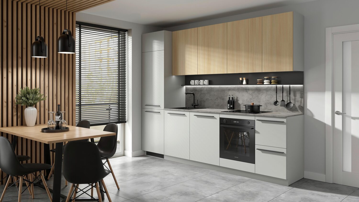 Regalelement Regbel-LED Schwarz ca. 225cm Metall Visiona Wohnzimmermöbel Schwarz