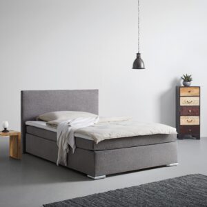 wohnli-moebel-suche-002427028102-1 Boxspringbett Mira 2 Grau ca. 120x200cm Textil Based Möbel > Betten > Boxspringbetten Grau