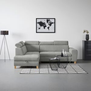 Ecksofa Lugo Grau Holz, Metall, Kunststoff, Textil Mömax Möbel > Sofas & Couches > Wohnlandschaften > Ecksofas > XXL Ecksofas Grau