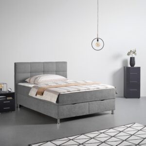 Boxbett Oviedo in Grau ca. 180x200cm Textil Mömax Möbel > Betten > Boxspringbetten Grau