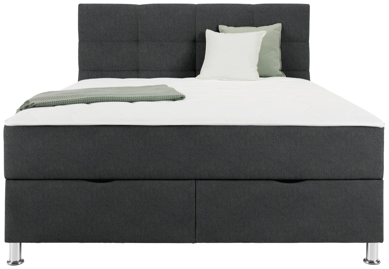 Boxbett Oviedo 180 in Anthrazit ca. 180x200cm Textil Mömax Möbel > Betten Anthrazit