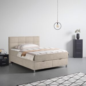 wohnli-moebel-suche-002444000129-1 Boxbett Oviedo Beige ca. 180x200cm Metall, Textil Based Möbel > Betten > Boxspringbetten Beige