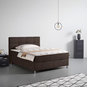 wohnli-moebel-suche-002444000133-1 Boxbett Oviedo Braun ca. 180x200cm Metall, Textil Based Möbel > Betten > Boxspringbetten Braun