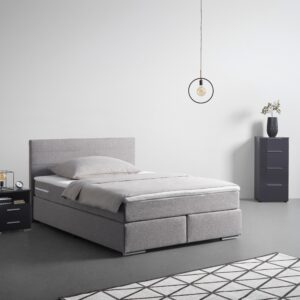 wohnli-moebel-suche-002448001503-1 Boxspringbett Palermo in Grau ca. 140x200cm Textil Based Möbel > Betten > Boxspringbetten Grau