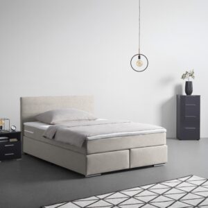 Boxspringbett Palermo in Beige ca. 140x200cm Textil Based Möbel > Betten > Boxspringbetten Beige