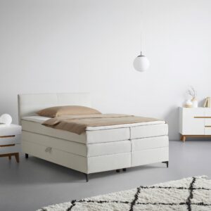 Boxspringbett Bari in Creme ca. 140x200cm Textil Mömax Möbel > Betten > Boxspringbetten Weiß