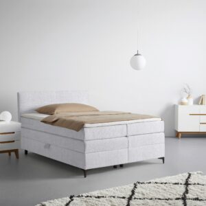 wohnli-moebel-suche-002448001815-1 Boxspringbett Bari in Hellgrau ca. 140x200cm Textil Mömax Möbel > Betten > Boxspringbetten Grau