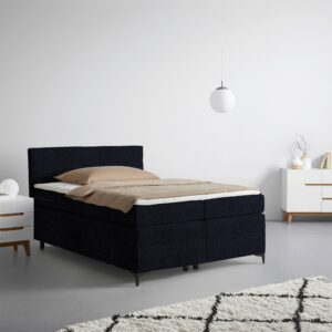 Boxspringbett Bari in Schwarz ca. 140x200cm Textil Mömax Möbel > Betten > Boxspringbetten Schwarz