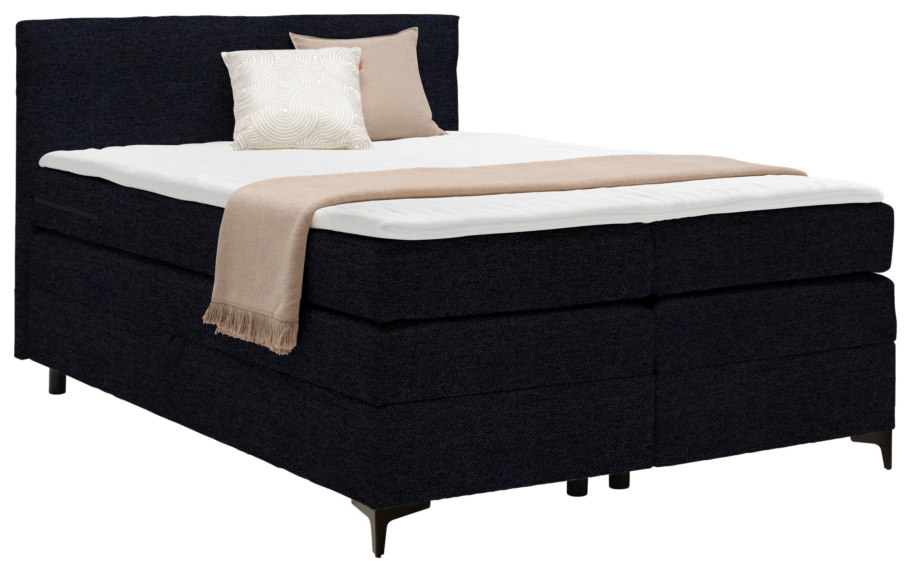 Wohnli Möbelsuche - Boxspringbett Bari in Schwarz ca. 140x200cm