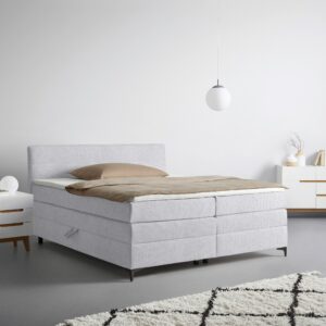 Boxspringbett Bari Hellgrau ca. 200x200cm Textil Mömax Möbel > Betten > Boxspringbetten Grau