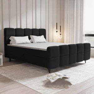 Boxbett Mona Schwarz ca. 140x200cm Textil Mömax Möbel > Betten Schwarz