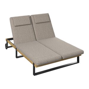 Gartenliege Elenyi grau Metall/Outdoorstoff/Holz Holz, Metall, Textil Bessagi Garden Garten & Outdoor > Gartenmöbel > Gartenliegen Grau