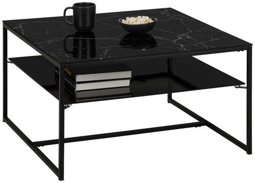 Couchtisch Aiden in Schwarz mit Ablage Metall, Glas Mömax Wohnzimmermöbel Schwarz