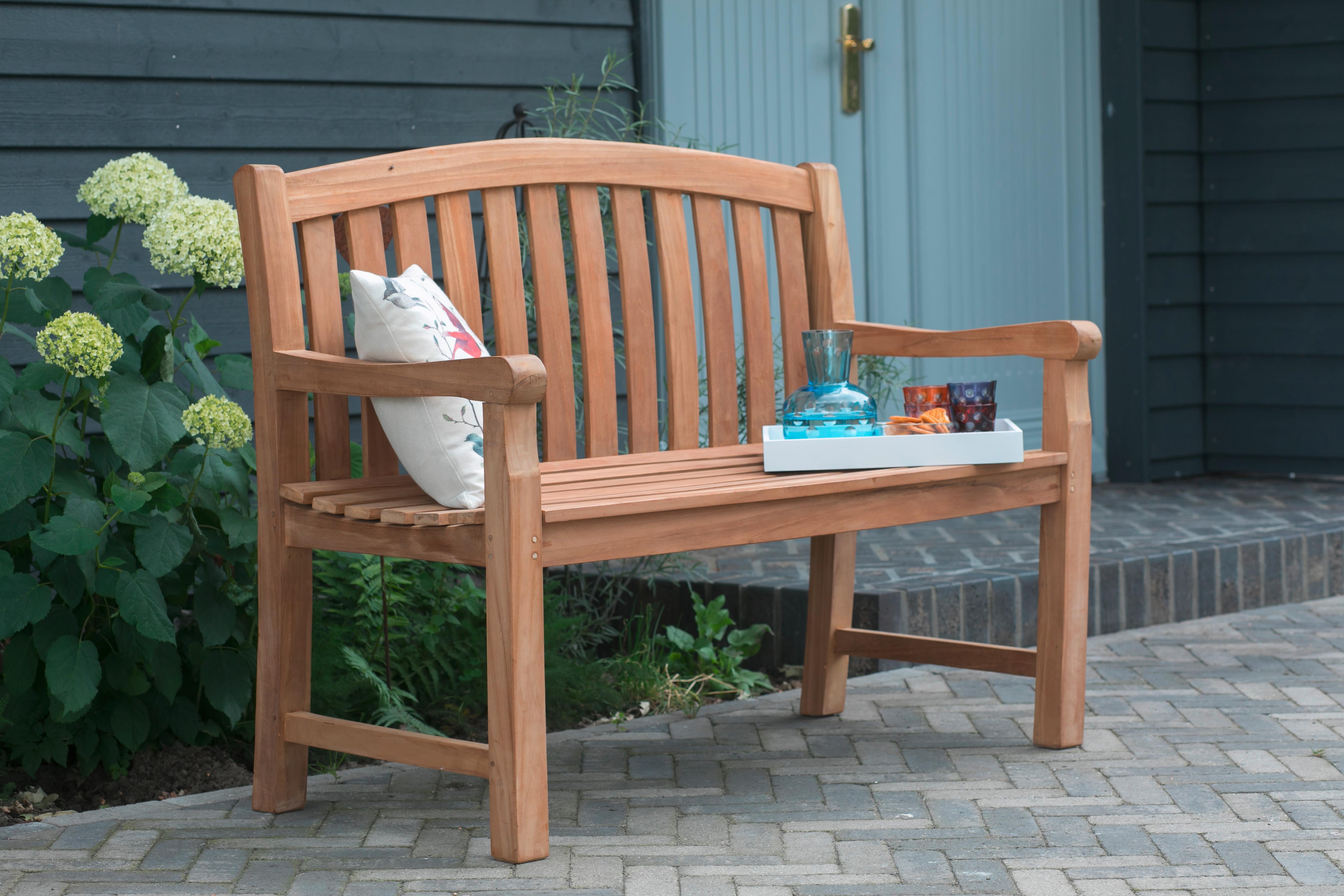 Gartenbank Woodie ca. 120x57x94 cm Teak massiv Holz Gardenson Garten & Outdoor > Gartenmöbel > Gartenbänke Braun