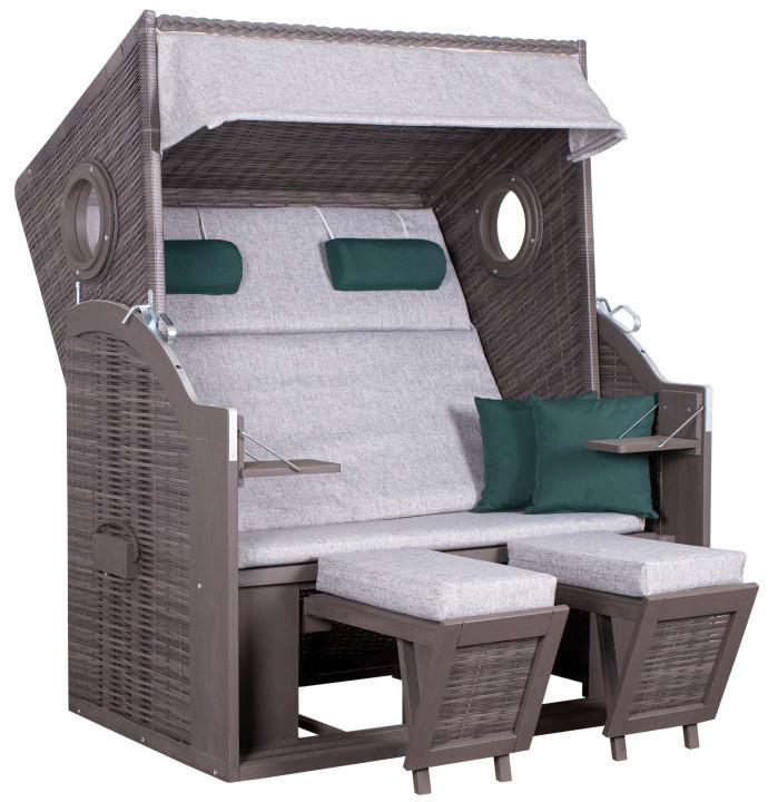 Strandkorb ca. 140x160x80 cm Grau Textil Gardenson Garten & Outdoor > Gartenmöbel Grau