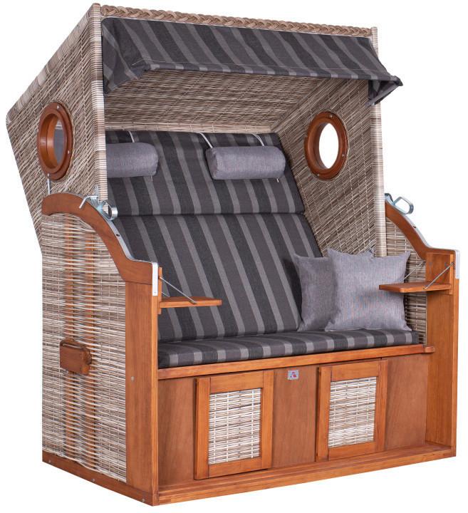 wohnli-moebel-suche-002489002402 Wohnli Möbelsuche - Strandkorb ca. 140x160x80 cm Braun/Grau