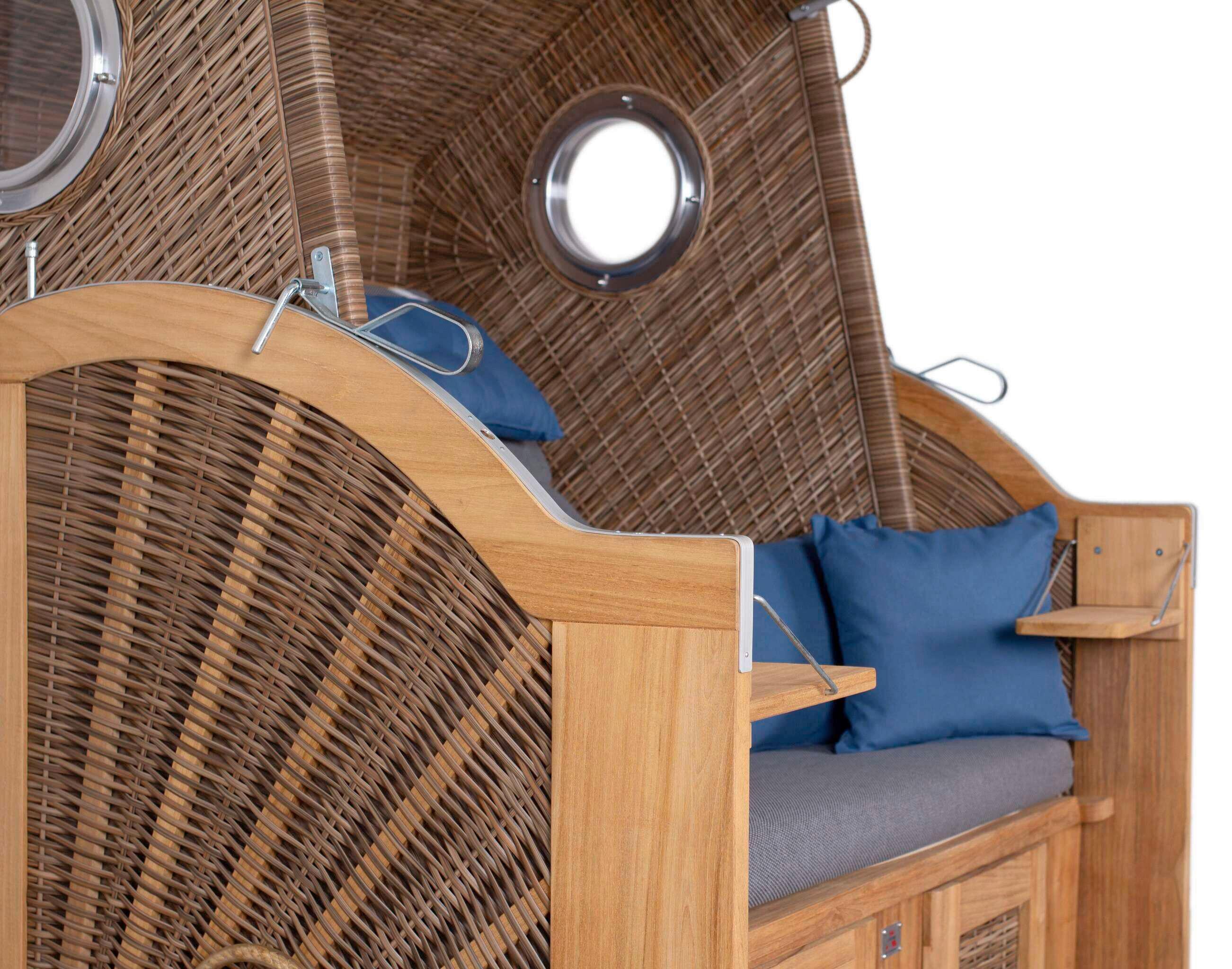 Strandkorb XL Sun Braun/Grau Holz  Garten & Outdoor > Gartenmöbel Braun