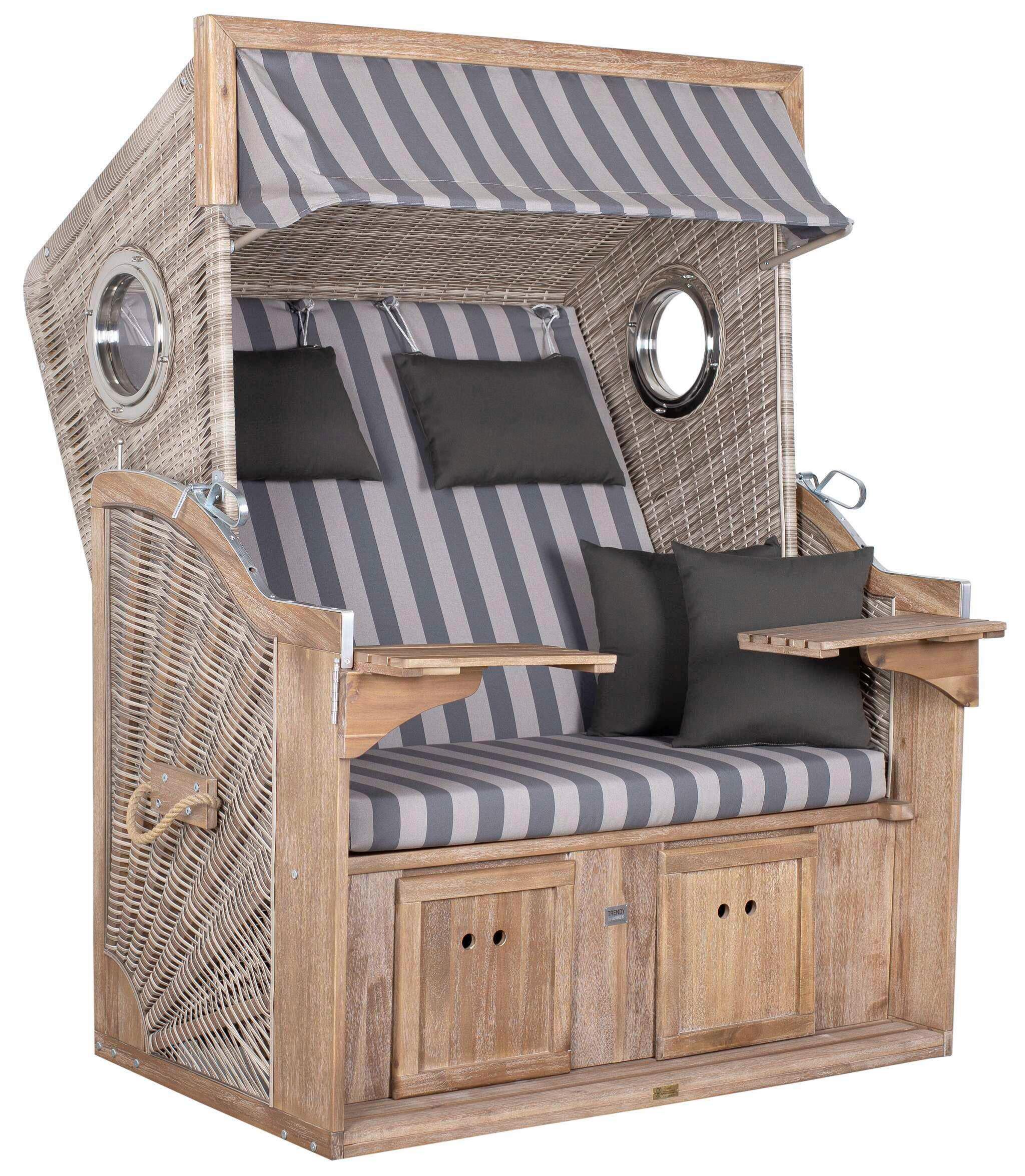Strandkorb Trendy Pure Akazie/Weißgrau Holz  Garten & Outdoor > Gartenmöbel Weiß