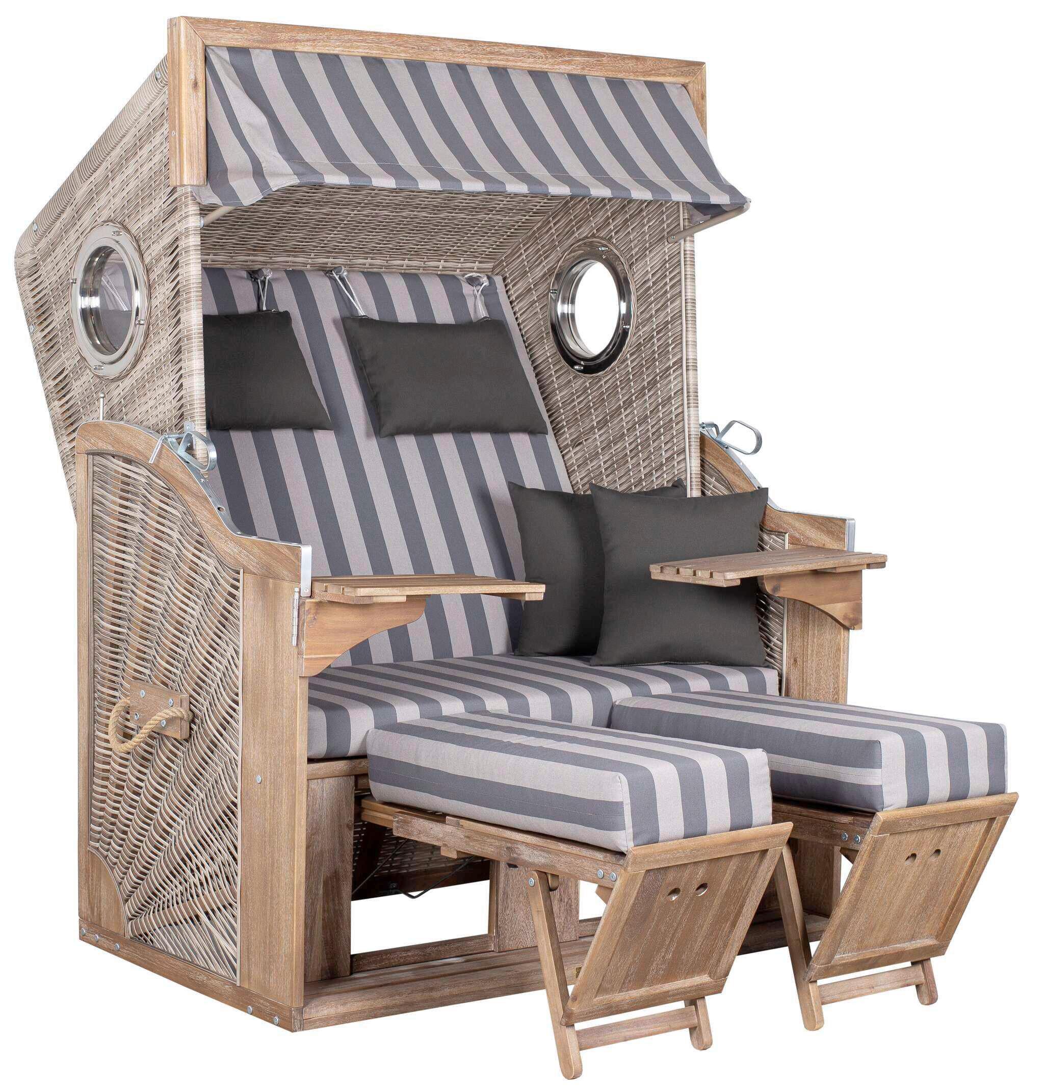 Wohnli Möbelsuche - Strandkorb Trendy Pure Akazie/Weißgrau