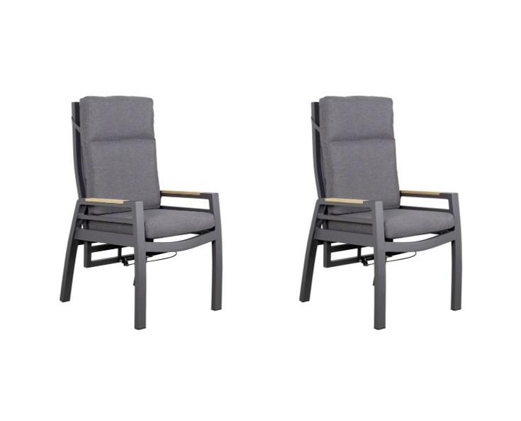 Wohnli Möbelsuche - Garten-Relaxsessel-Set Montana 2er-Set Anthr. Relaxfunktion